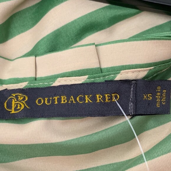 Outback Red Women's Top X-Small Green Beige Sleeveless Striped - Picture 7 of 9